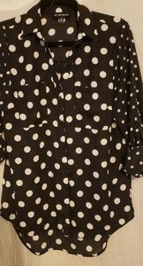 Polka dot button down blouse